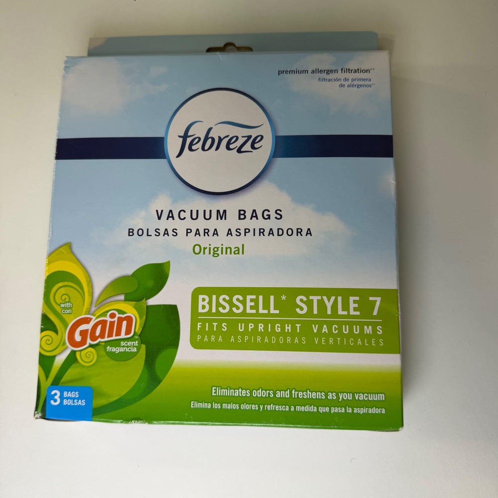 Febreze Bissell Style 7 Vacuum Bags with Gain‎ Scent 3-pack Premium Filtration